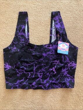 Cheek Boss Purple Marble Sports Bralette - Women's Support